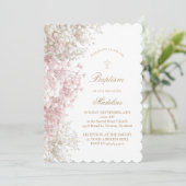 Invitation Bébé Fleurs du souffle bébé Baptême fille (Debout devant)