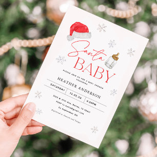 Invitation Bébé Flocon de neige Papa Noël Bébé Shower de Nais