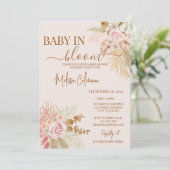 Invitation Bébé Floral Boho Dans Le Baby shower Fleuri (Debout devant)