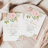 Invitation Bébé floral clair dans baby shower fleuri invitati