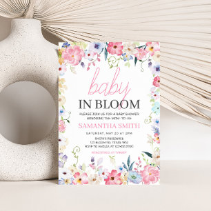 Invitation Bébé floral dans le Baby shower de printemps en fl