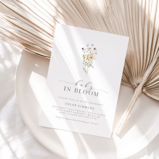 Invitation Bébé floral de printemps dans le Baby shower fleur