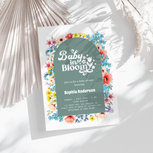 Invitation Bébé floral en Baby shower fleuri - Printemps élég