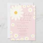 Invitation Bébé floral rose pâle dans douche fleurie (Devant)