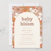 Invitation Bébé floral Super rétro en fleur | (Devant)
