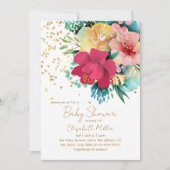 Invitation Bébé Floral Superbe Dans Le Baby shower Fleuri (Devant)