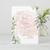 Invitation Bébé flou doux Bébé arrondi fille douche (Debout devant)