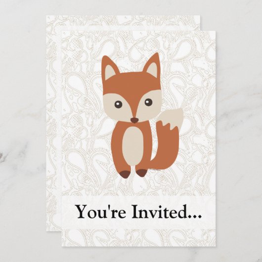 Invitation Bébé Fox (Devant / Derrière)