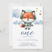 Invitation Bébé Fox astronaute 1er anniversaire (Devant)