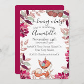 Invitation Bébé Fox et automne Foliage Autumn Baby shower Inv (Devant / Derrière)