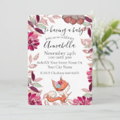 Invitation Bébé Fox et automne Foliage Autumn Baby shower Inv (Debout devant)