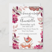 Invitation Bébé Fox et automne Foliage Autumn Baby shower Inv (Devant)