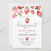 Invitation Bébé fraise sucré de l'été (Devant)