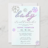 Invitation Bébé froid à l'extérieur de Rhinestones violets Fi (Devant)