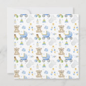 Invitation Bébé garçon à l'aquarelle (Dos)