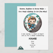 Invitation Bébé garçon aventurier de l'escalade de roche en p (Devant / Derrière)