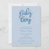 Invitation Bébé Garçon Bleu Baby Shower  (Devant)