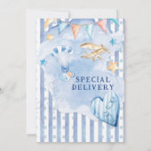 Invitation bébé garçon douche (Dos)