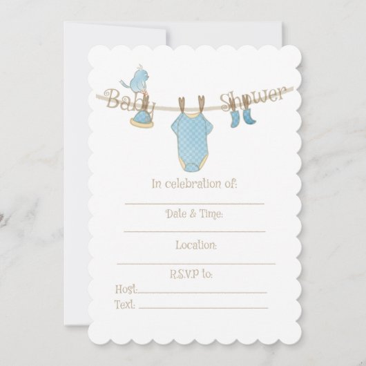 Invitation bébé garçon douche (Devant)