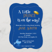 Invitation bébé garçon douche (Devant / Derrière)