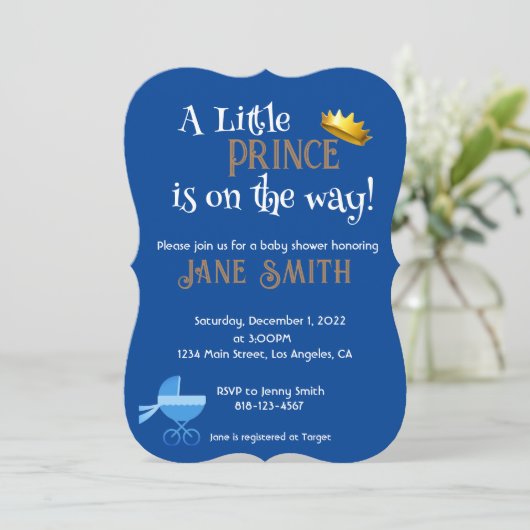 Invitation bébé garçon douche (Debout devant)