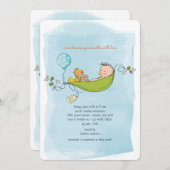 Invitation bébé garçon douche (Devant / Derrière)