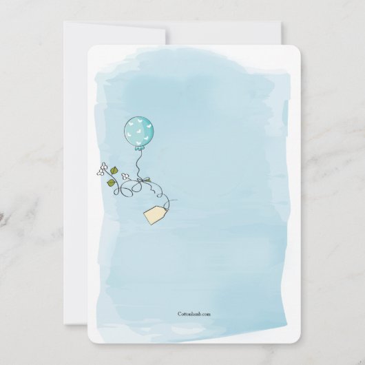 Invitation bébé garçon douche (Dos)