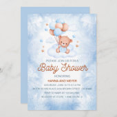 Invitation bébé garçon douche (Devant / Derrière)