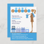 Invitation bébé garçon douche (Devant / Derrière)
