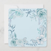 Invitation Bébé Garçon Douche Aquarelle bleu Foliage (Dos)