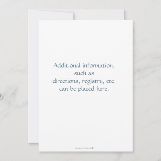 Invitation Bébé Garçon Douche en plâtre bleu (Dos)