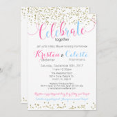 Invitation Bébé garçon et fille Baby shower combiné Invitatio (Devant / Derrière)