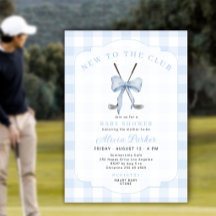 Bébé garçon golf nouveau au club shower bleu vichy