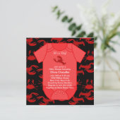 Invitation Bébé garçon homard rouge crustacés Shower (Debout devant)