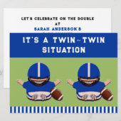 Invitation Bébé Garçon Jumeaux Shower (Devant / Derrière)