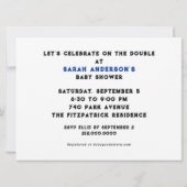 Invitation Bébé Garçon Jumeaux Shower (Dos)