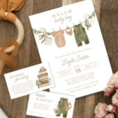 Invitation Bébé Garçon ligne de linge Baby shower Boho de tai