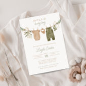 Invitation Bébé Garçon ligne de linge Baby shower Boho de tai