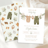 Invitation Bébé Garçon ligne de linge Baby shower Boho de tai