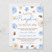 Invitation bébé garçon petite citrouille shower (Devant)