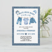 Invitation Bébé garçon shower Jean Bleu (Debout devant)