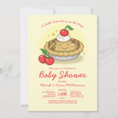 Invitation Bébé gâteau Baby Shower Cerise (Devant)