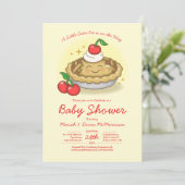 Invitation Bébé gâteau Baby Shower Cerise (Debout devant)