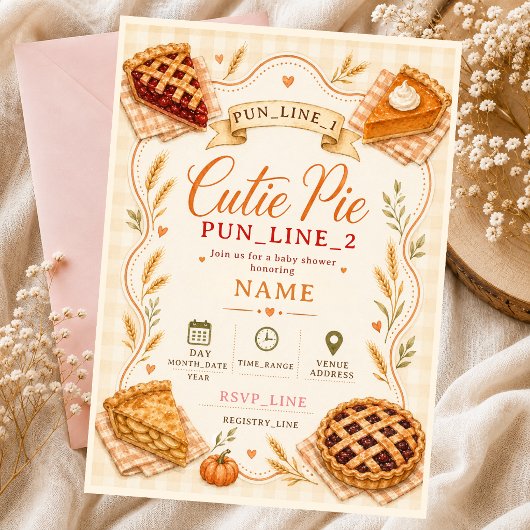 Invitation Bébé Gâteau Sec Pécan Automne Citrouille