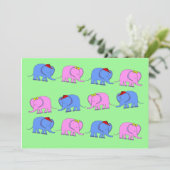 Invitation Bébé Genre Reveal Fête Invitation, Eléphants (Debout devant)