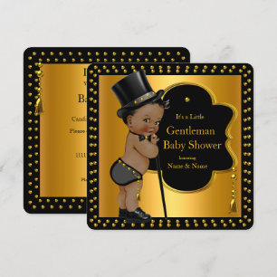 Invitation Bébé gentleman Baby Shower Garçon Haut-de-forme Ca