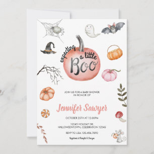 Invitation Bébé Halloween Citrouille Mignonne Baby Shower