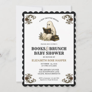 Invitation Bébé Halloween Shower de bébé Un nouveau chapitre