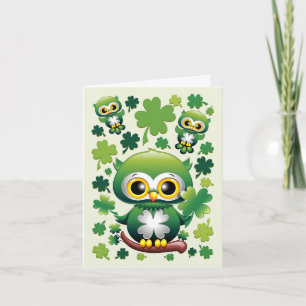 Invitation Bébé Hibou Mignon St Patrick Dessin Animé