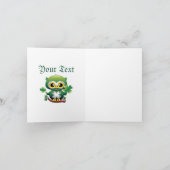 Invitation Bébé Hibou Mignon St Patrick Dessin Animé (Intérieur)